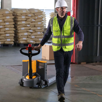Li-ion Powered Pallet Truck| 3300 lb| Lowered Ht. 3 in| Fork Size 48 x 27"| Wt. 290 lb| 24V/20AH| Apollo Forklift A-1037