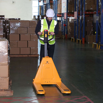 Li-ion Powered Pallet Truck| 3300 lb| Lowered Ht. 3 in| Fork Size 48 x 27"| Wt. 270 lb| 24V/20AH| Apollo Forklift A-1034